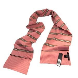 Marc Jacobs Striped Pink scarf with bow NWT 100 percent wool/laine host pick